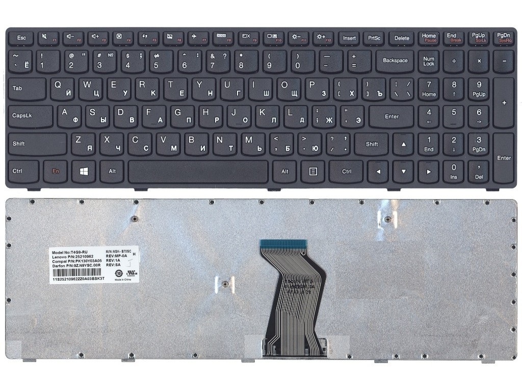Клавиатура для ноутбука Lenovo IdeaPad G500S G505S S500 S510 S510P 25206599-342-b2