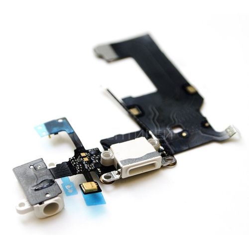 Шлейф iPhone 5 на системный разъем + микрофон белый
