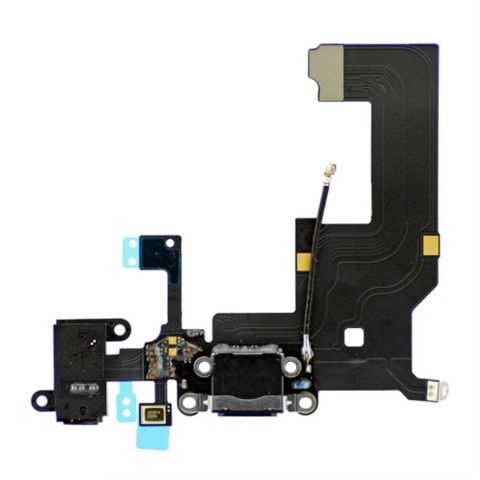 Шлейф iPhone 5 на системный разъем + микрофон черный
