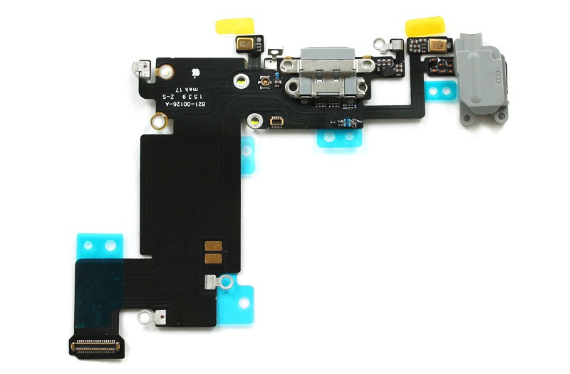 Шлейф iPhone 6S Plus на системный разъем + разъем гарнитуры + микрофон черный