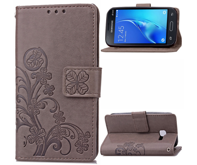 Чехол-книжка для Samsung Galaxy J1 mini(2016) SM-J105 Patterns серый