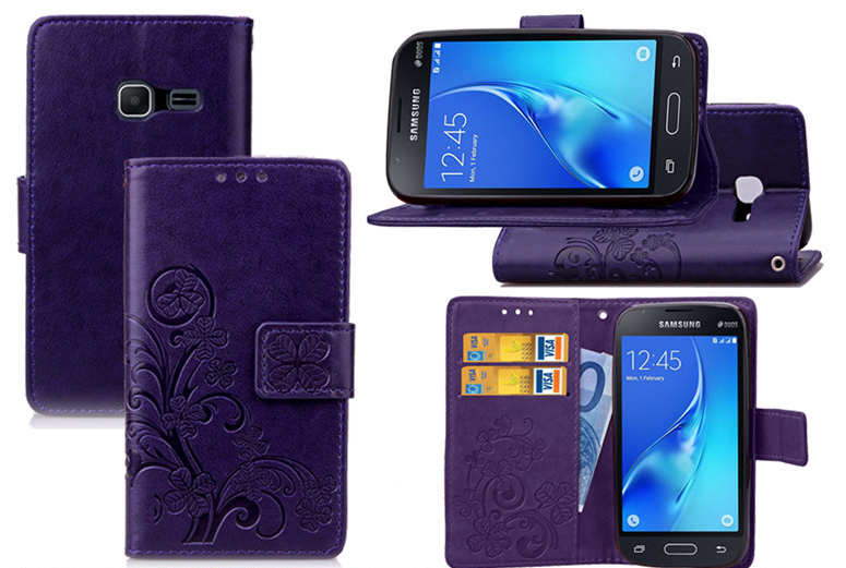 Чехол-книжка для Samsung Galaxy J1 mini(2016) SM-J105 Patterns фиолетовый