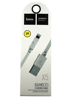 Кабель Hoco Bamboo X5 8pin серый