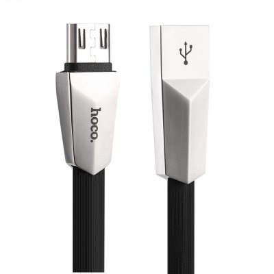 Дата-кабель Hoco X4 Zinc Alloy MicroUSB черный
