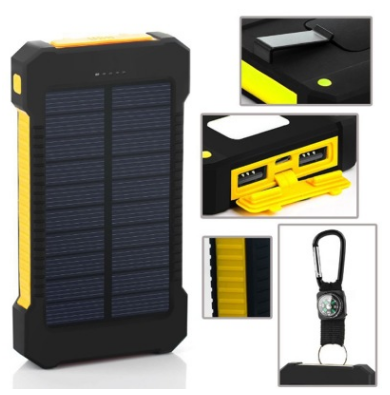 Портативный солнечный аккумулятор 10000mAh желтый