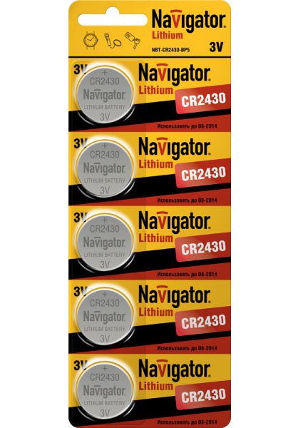 Элемент питания Navigator CR2032-5BL