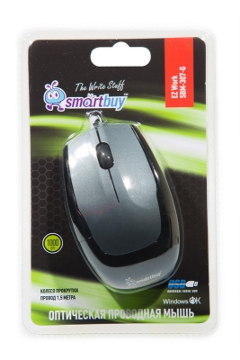 Оптическая мышь SmartBuy One 307, USB, серая