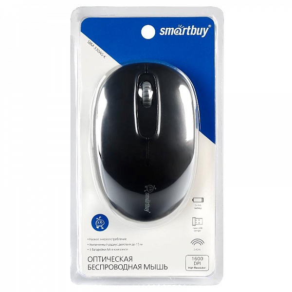 Беспроводная мышь SmartBuy 330AG, черная