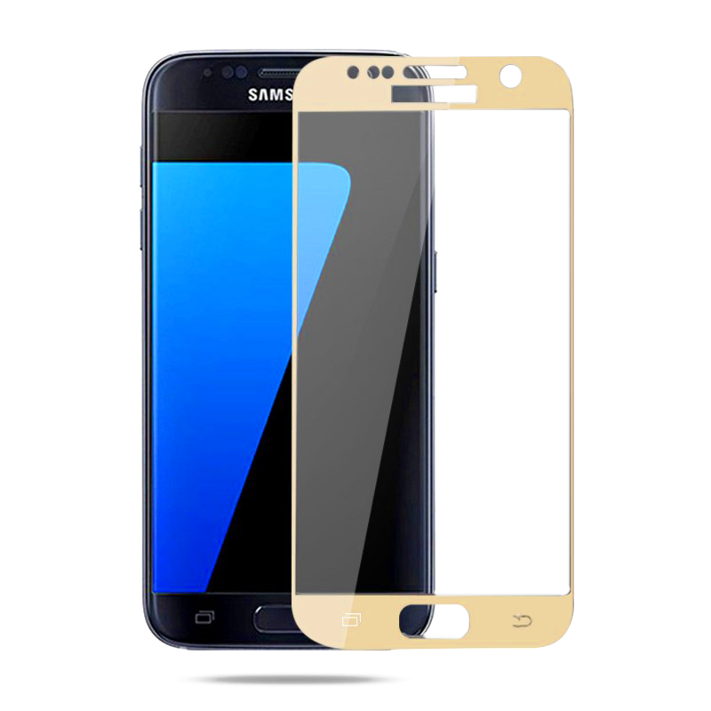 Защитное стекло для Samsung Galaxy S7 3D золотое