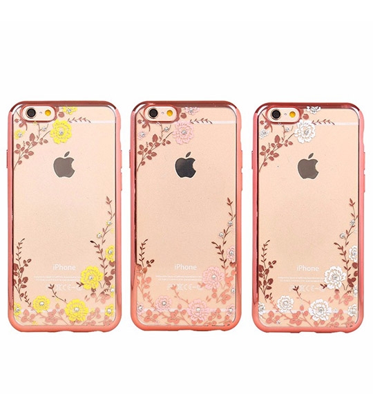 Чехол для iPhone 6/6S Flowers and Strasses