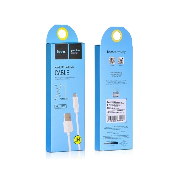 Дата-кабель Hoco MicroUSB X1 белый