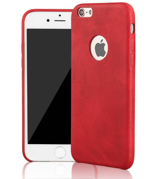 Чехол для iPhone 7 PU Pad Logo красный