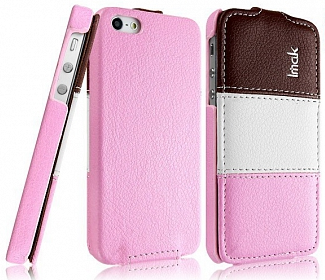 Чехол для iPhone 5/5S Flip-case Imak розовый