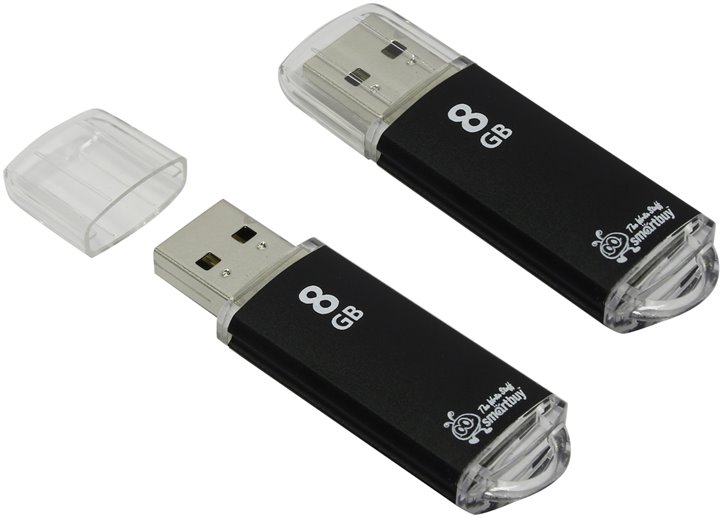 USB-Flash 8GB Smart Buy V-Cut черная