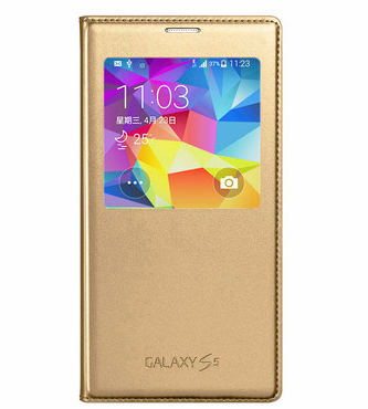 Чехол для Samsung Galaxy S5 View Cover золотой