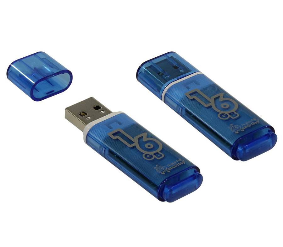 USB-Flash 16GB Smart Buy Glossy синяя