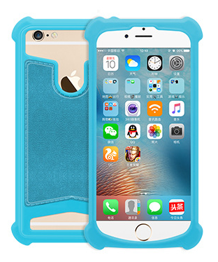 Универсальный бампер для смартфона Skin 4.5"-4.8" голубой
