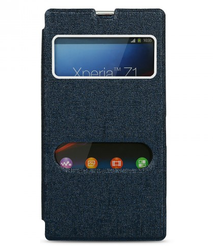 Чехол-книжка Sony Xperia Z1 с окном синий