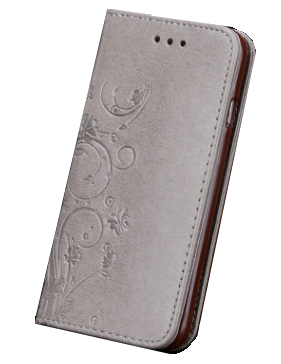 Чехол-книжка для iPhone 6 Plus Узоры серый