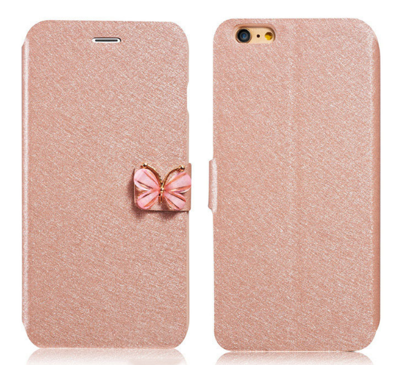 Чехол-книжка для iPhone 7 Butterfly Strass Peach