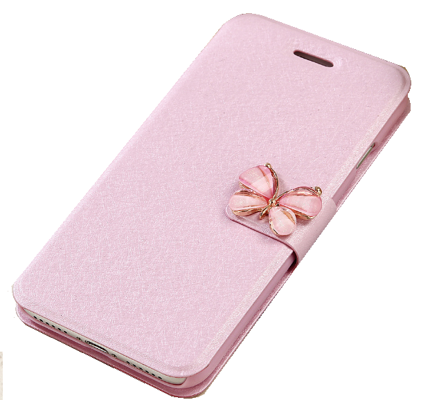 Чехол-книжка для iPhone 7 Butterfly Strass Pink