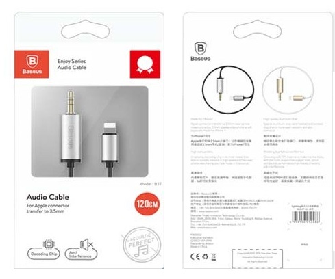Кабель AUX Lightning-3.5 Baseus NGB37-01 Black