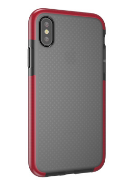 Чехол для iPhone X Shockproof Silicone Black and Red