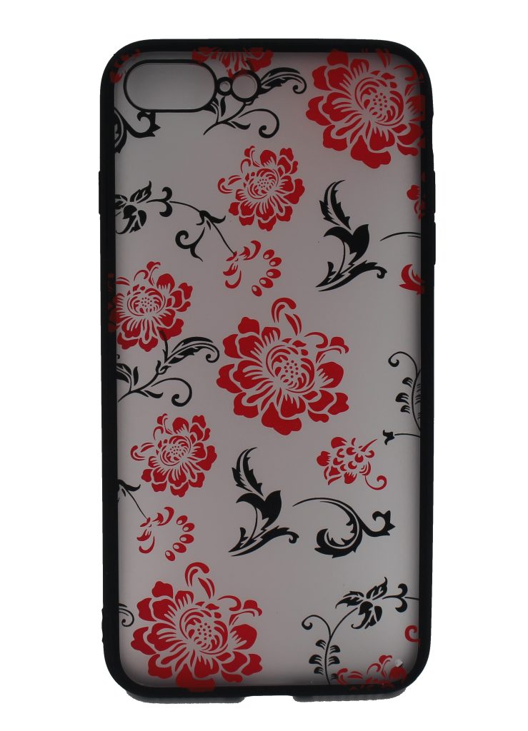 Чехол для iPhone 6 Plus Soft-Touch С Цветами Красный