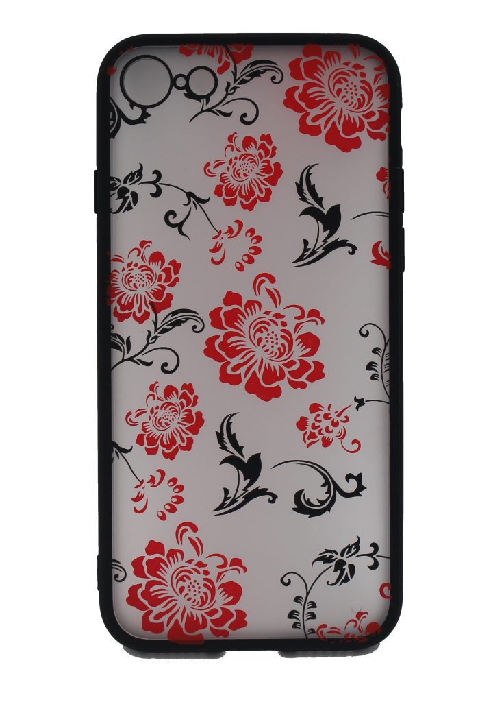 Чехол для iPhone 6 Soft-Touch С Цветами Красный
