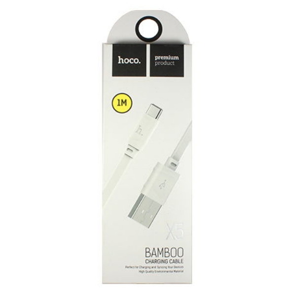 Кабель Hoco Bamboo X5 MicroUSB белый