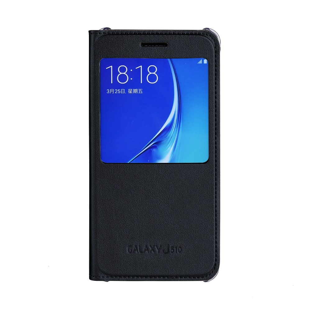 Чехол-книжка для Samsung Galaxy J5 (2016) с окном черный