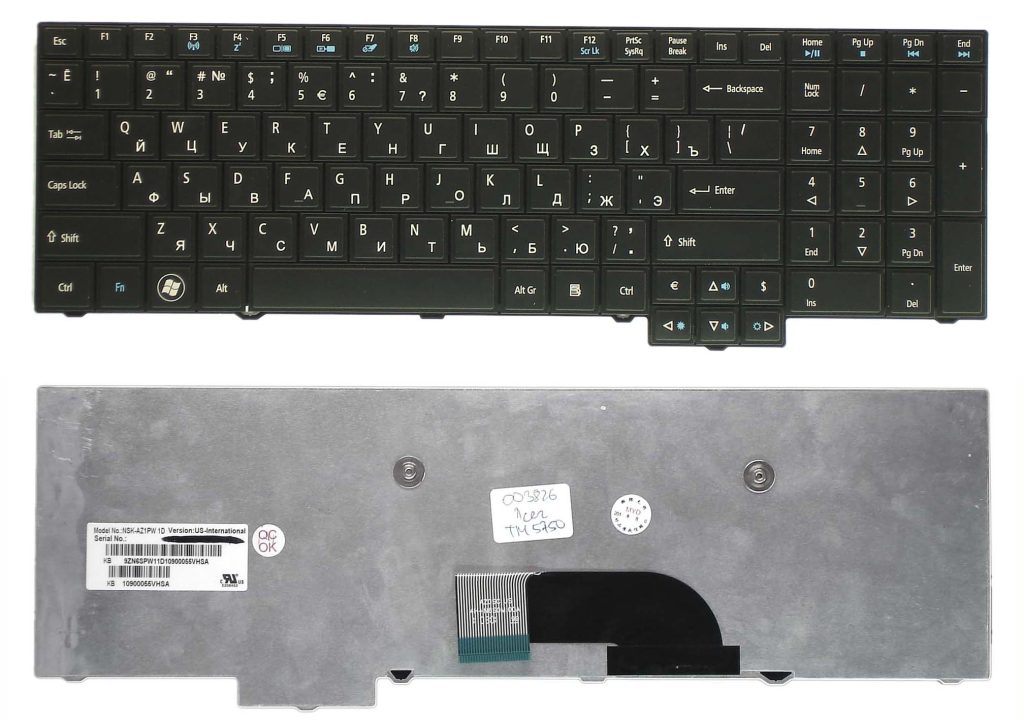 Клавиатура для ноутбука Acer Travelmate 5760 5760G 5760Z 5760ZG 8573 черная