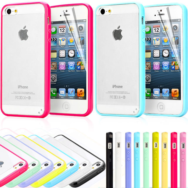 Чехол-накладка для iPhone 5/5S С Цветным Бампером