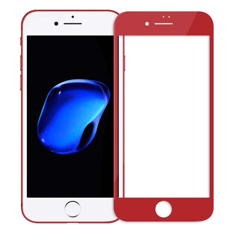 Защитное стекло для iPhone 7 3D красное