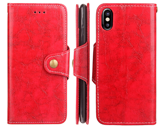 Чехол-книжка для iPhone X Классический красный
