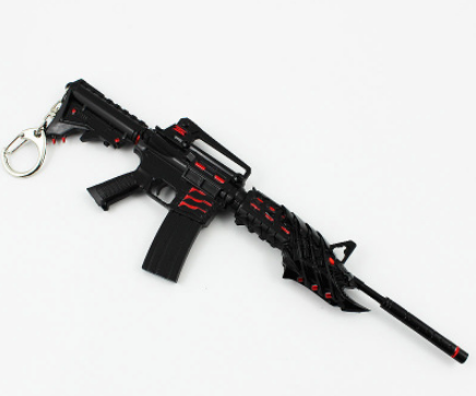 Брелок "Винтовка М4" Черно-красный (19cm)