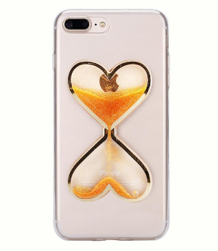 Чехол для iPhone 6/6S Сердце с песком оранжевый