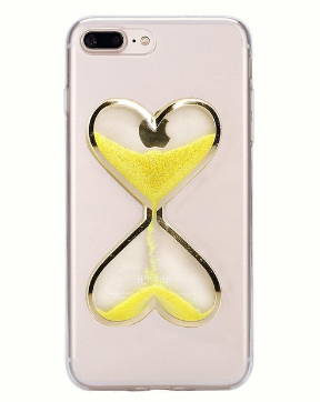 Чехол для iPhone 6/6S Сердце с песком желтый