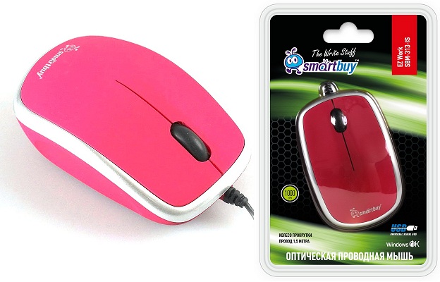 Оптическая мышь SmartBuy SBM-313-IS, розовая