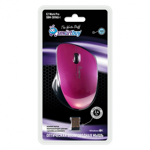 Беспроводная мышь SmartBuy SBM-309AG-I, розовая