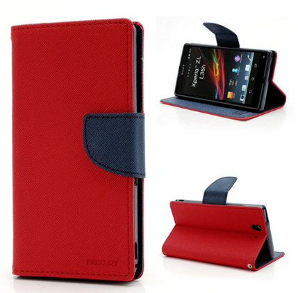 Чехол-книжка для Sony Xperia Z Mercury Красный