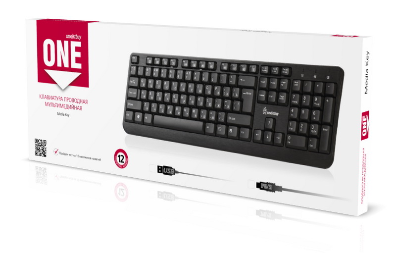 Клавиатура SmartBuy One 208 USB, черная (SBK-208U-K)