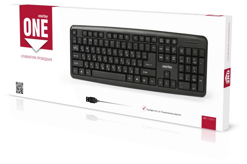 Клавиатура SmartBuy One 112 USB, черная (SBK-112U-K)
