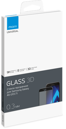 Защитное стекло для Samsung Galaxy A5 2017, Deppa 3D черное