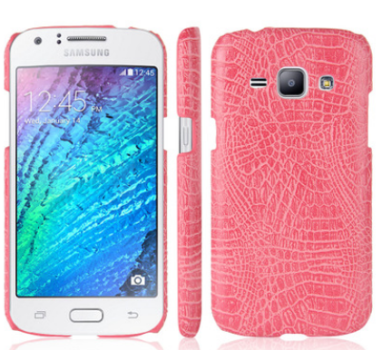 Чехол для Samsung Galaxy J1 2016 (SM-J120F/DS) Crocodile розовый