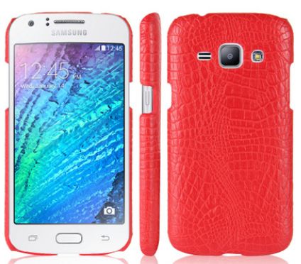 Чехол для Samsung Galaxy J1 2016 (SM-J120F/DS) Crocodile красный