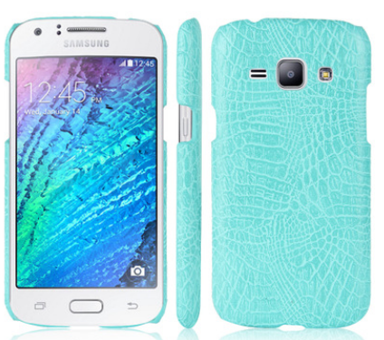 Чехол для Samsung Galaxy J1 2016 (SM-J120F/DS) Crocodile Бирюзовый