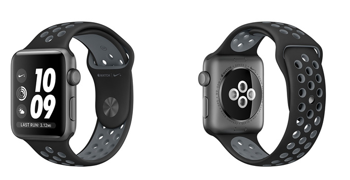 Ремешок спортивный Dot Style для Apple Watch 38mm черно-серый