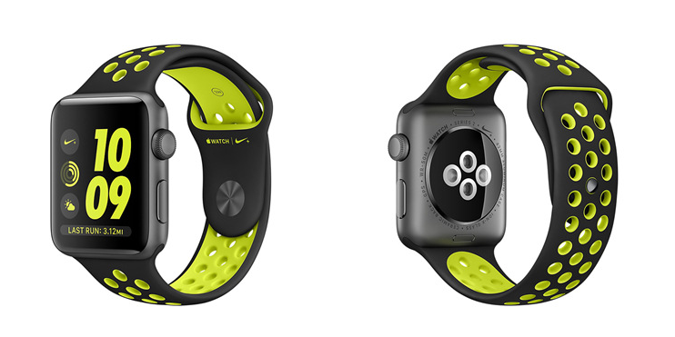 Ремешок спортивный Dot Style для Apple Watch 38mm черно-зеленый