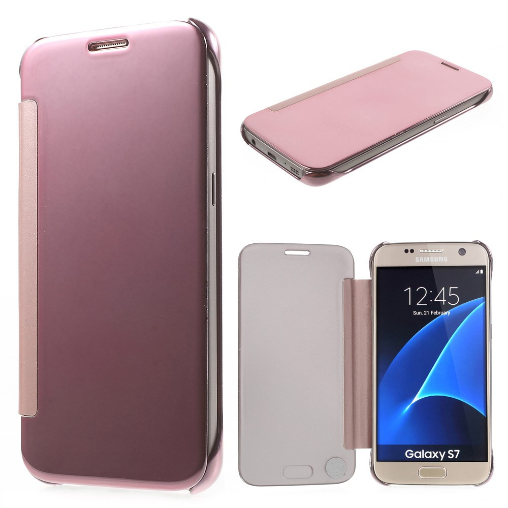 Чехол-книжка для Samsung Galaxy S7 Edge Clear View Cover Розовое Золото